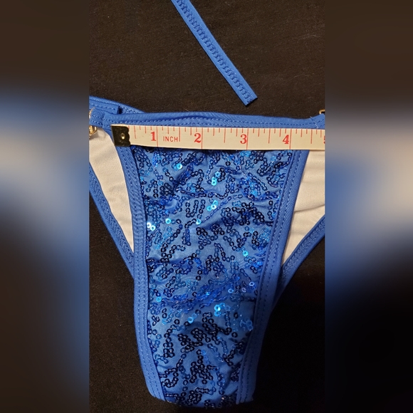 Competition/model/photo shoot sequins bikini, A-C cup-Royal Blue - Picture 5 of 9